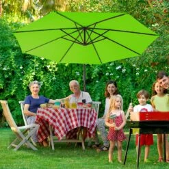 10 Ft. Cantilever Offset Umbrella Patio Umbrella In Apple Green -Jearey cantilever umbrellas 10sc xjs ag 44 1000