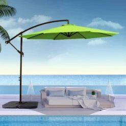 10 Ft. Cantilever Offset Umbrella Patio Umbrella In Apple Green