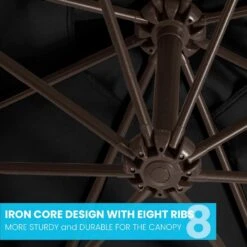 10 Ft. Cantilever Offset Umbrella Patio Umbrella In Black -Jearey cantilever umbrellas 10sc xjs black 1f 1000