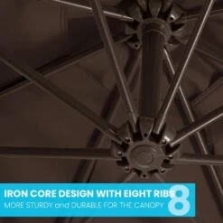 10 Ft. Cantilever Offset Umbrella Patio Umbrella In Brown -Jearey cantilever umbrellas 10sc xjs brown 1f 1000