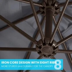 10 Ft. Cantilever Offset Umbrella Patio Umbrella In Gray -Jearey cantilever umbrellas 10sc xjs gray 1f 1000