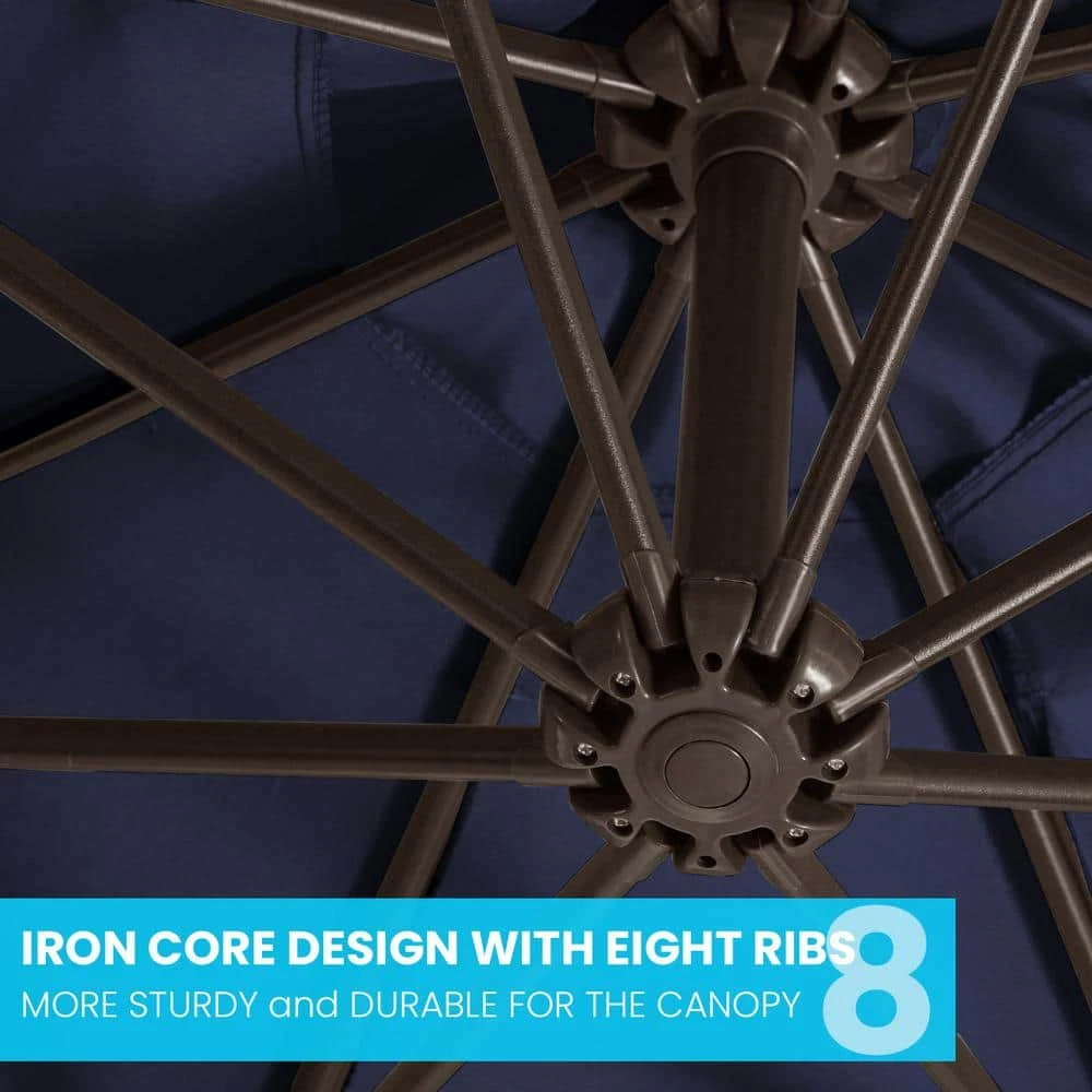 10 Ft. Cantilever Offset Umbrella Patio Umbrella In Navy 4 10 Ft. Cantilever Offset Umbrella Patio Umbrella In Navy - Image 4