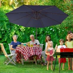 10 Ft. Cantilever Offset Umbrella Patio Umbrella In Navy 10 10 Ft. Cantilever Offset Umbrella Patio Umbrella In Navy -Jearey cantilever umbrellas 10sc xjs navy 44 1000