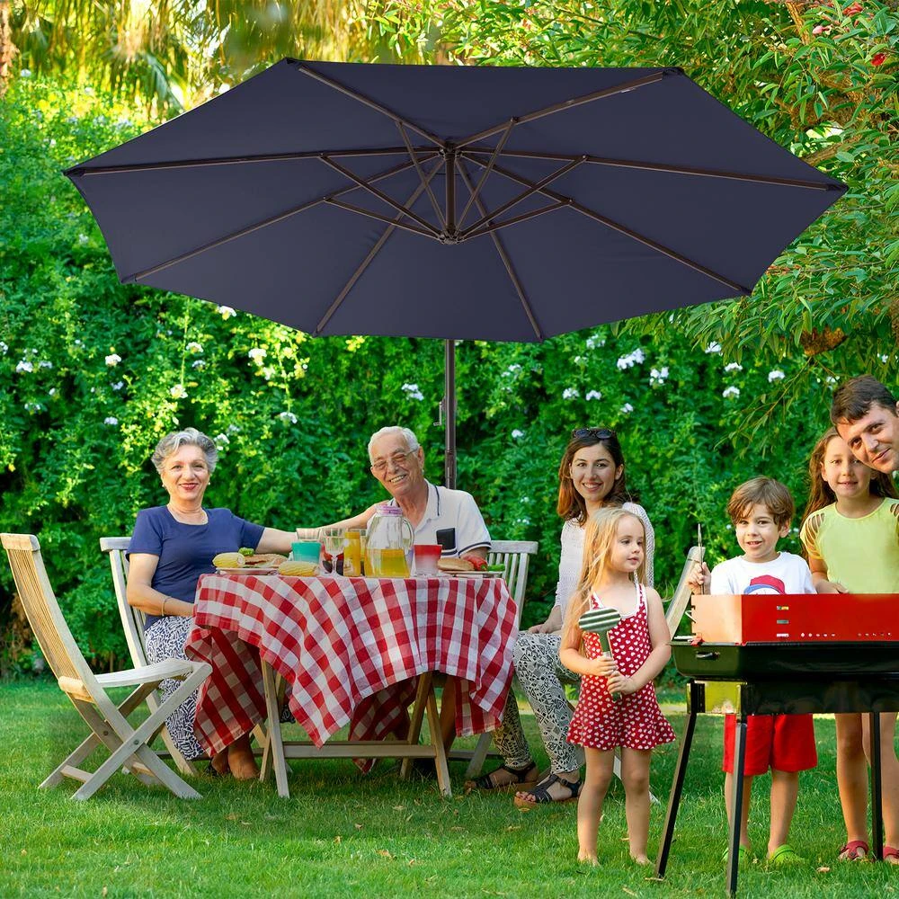 10 Ft. Cantilever Offset Umbrella Patio Umbrella In Navy 5 10 Ft. Cantilever Offset Umbrella Patio Umbrella In Navy - Image 5