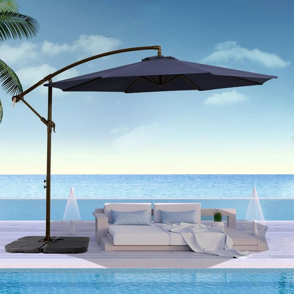 10 Ft. Cantilever Offset Umbrella Patio Umbrella In Navy 1 10 Ft. Cantilever Offset Umbrella Patio Umbrella In Navy
