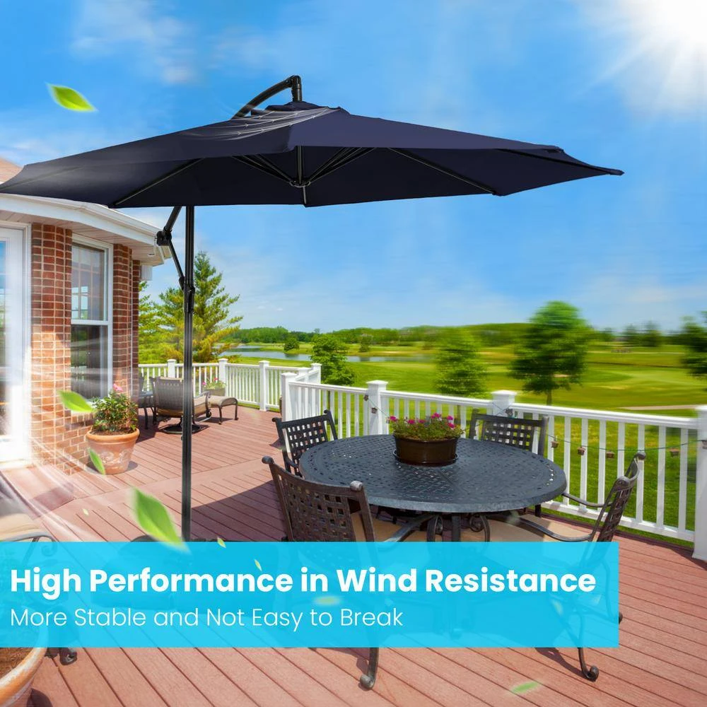 10 Ft. Cantilever Offset Umbrella Patio Umbrella In Navy 2 10 Ft. Cantilever Offset Umbrella Patio Umbrella In Navy - Image 2