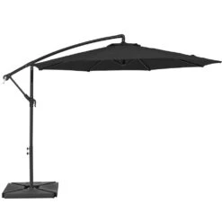 10 Ft. Steel Cantilever Patio Umbrella With Weighted Base In Black 11 10 Ft. Steel Cantilever Patio Umbrella With Weighted Base In Black -Jearey cantilever umbrellas 10xj dz bk 77 1000