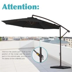 10 Ft. Steel Cantilever Patio Umbrella With Weighted Base In Black 15 10 Ft. Steel Cantilever Patio Umbrella With Weighted Base In Black -Jearey cantilever umbrellas 10xj dz bk fa 1000