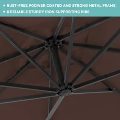 10 Ft. Steel Cantilever Patio Umbrella With Weighted Base In Brown 10 10 Ft. Steel Cantilever Patio Umbrella With Weighted Base In Brown -Jearey cantilever umbrellas 10xj dz brown 77 1000