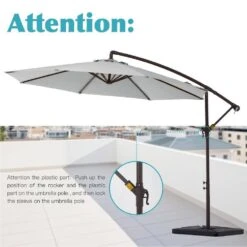 10 Ft. Steel Cantilever Patio Umbrella With Weighted Base In Light Gray -Jearey cantilever umbrellas 10xj dz lgy 44 1000