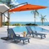 10 Ft. Steel Cantilever Patio Umbrella With Weighted Base In Orange