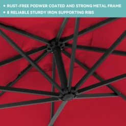 8 Ft. X 8 Ft. Steel Square Cantilever Patio Umbrella With Weighted Base In Red 8 8 Ft. X 8 Ft. Steel Square Cantilever Patio Umbrella With Weighted Base In Red -Jearey cantilever umbrellas 8x8xj dz rd a0 1000