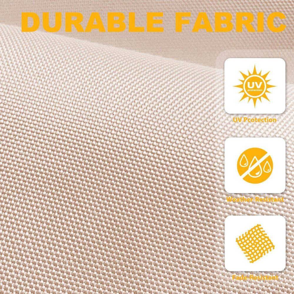 10ft Cantilever Offset Patio Umbrella With Weighted Base In Beige 8 10ft Cantilever Offset Patio Umbrella With Weighted Base In Beige - Image 8