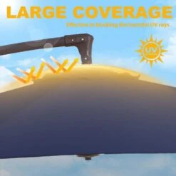 10ft Cantilever Offset Patio Umbrella With Weighted Base In Navy -Jearey cantilever umbrellas alex10 navy fa 1000