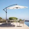 10ft Cantilever Offset Patio Umbrella With Weighted Base In Off-White