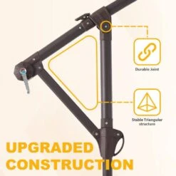 10ft Cantilever Offset Patio Umbrella With Weighted Base In Yellow -Jearey cantilever umbrellas alex10 yellow 1f 1000