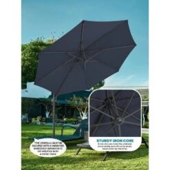 9 Ft. Round 360-Degree Rotation Cantilever Patio Umbrella In Navy -Jearey cantilever umbrellas alex9 navy 1d 1000