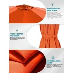 9 Ft. Round 360-Degree Rotation Cantilever Patio Umbrella In Orange -Jearey cantilever umbrellas alex9 orange a0 1000