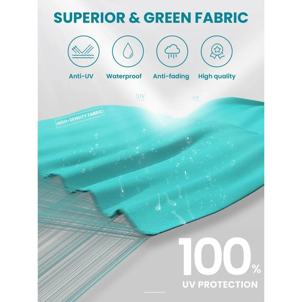 9 Ft. Round 360-Degree Rotation Cantilever Patio Umbrella In Peacock Blue 5 9 Ft. Round 360-Degree Rotation Cantilever Patio Umbrella In Peacock Blue - Image 5