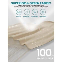 Deluxe 11 Ft. Aluminum Cantilever Solar Patio Umbrella With LED Light Tubes In Beige -Jearey cantilever umbrellas bet11 dt be a0 1000