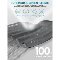 Deluxe 11 Ft. Aluminum Cantilever Solar Patio Umbrella With LED Light Tubes In Gray -Jearey cantilever umbrellas bet11 dt gy a0 1000