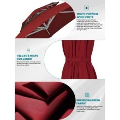 10 Ft. Aluminum Cantilever Umbrella With Cover In Red -Jearey cantilever umbrellas boerte10 red a0 1000