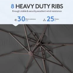 10 Ft. Round Patio Cantilever Umbrella With Cover In Gray -Jearey cantilever umbrellas boerte11 gray 44 1000