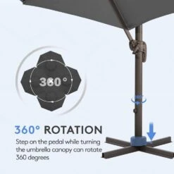 10 Ft. Round Patio Cantilever Umbrella With Cover In Gray -Jearey cantilever umbrellas boerte11 gray 4f 1000