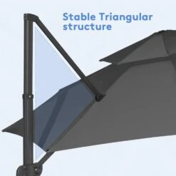 10 Ft. Round Patio Cantilever Umbrella With Cover In Gray -Jearey cantilever umbrellas boerte11 gray fa 1000