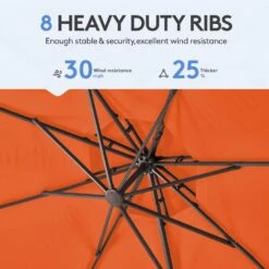 10 Ft. Round Patio Cantilever Umbrella With Cover In Orange 14 10 Ft. Round Patio Cantilever Umbrella With Cover In Orange -Jearey cantilever umbrellas boerte11 orange 44 1000