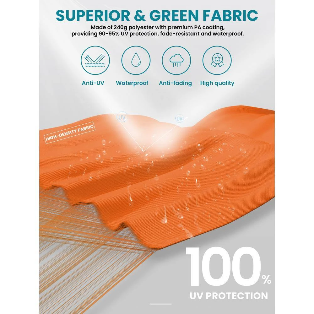 10 Ft. Round Patio Cantilever Umbrella With Cover In Orange 3 10 Ft. Round Patio Cantilever Umbrella With Cover In Orange - Image 3