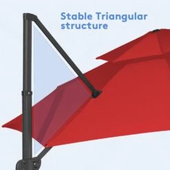 10 Ft. Round Patio Cantilever Umbrella With Cover In Red -Jearey cantilever umbrellas boerte11 red fa 1000