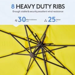 10 Ft. Round Patio Cantilever Umbrella With Cover In Yellow -Jearey cantilever umbrellas boerte11 yellow 44 1000