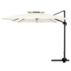 SunShade Deluxe 10 Ft. Square Cantilever Umbrella With Cover Heavy-Duty 360° Rotation Patio Umbrella In Off-White