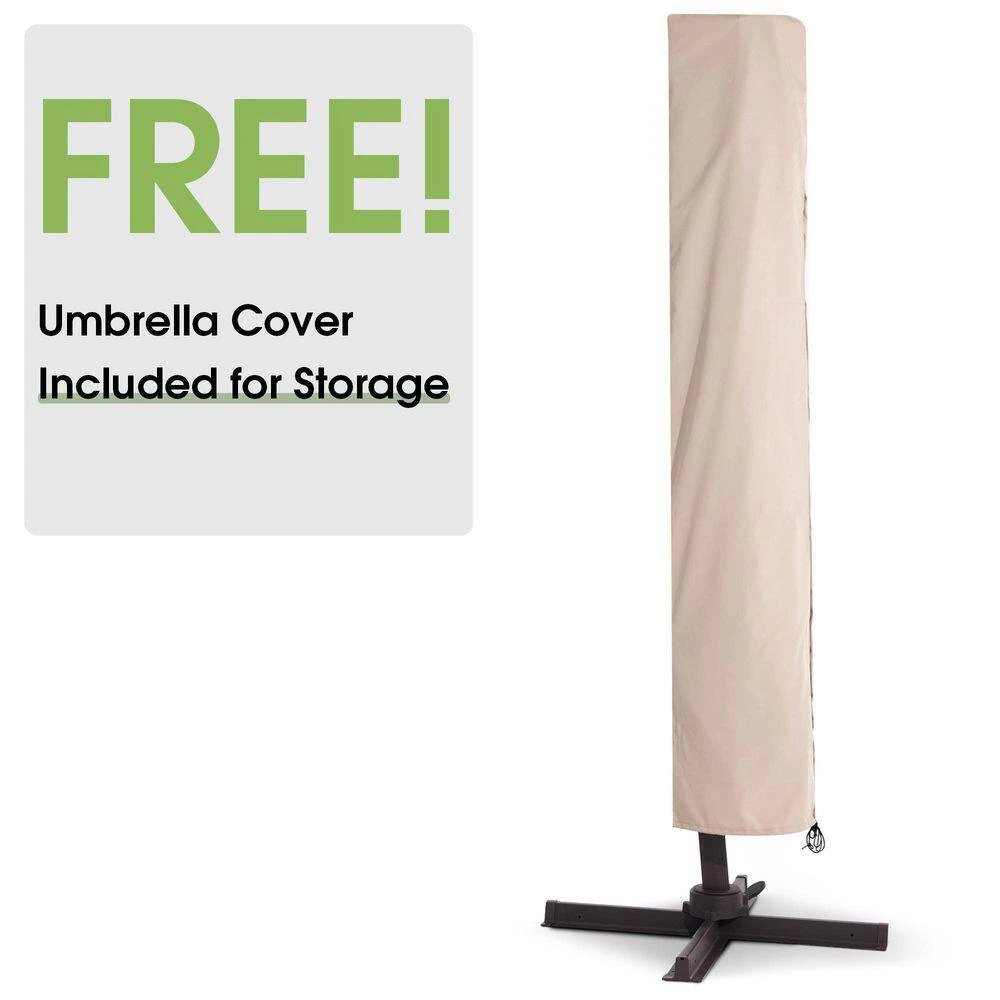 SunShade Deluxe 11 Ft. Square Cantilever Umbrella Heavy-Duty 360° Rotation Patio Umbrella In Navy 3 SunShade Deluxe 11 Ft. Square Cantilever Umbrella Heavy-Duty 360° Rotation Patio Umbrella In Navy - Image 3