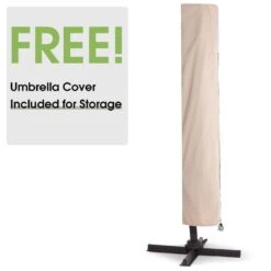 SunShade Deluxe 11 Ft. Square Cantilever Umbrella Heavy-Duty 360° Rotation Patio Umbrella In Pumpkin -Jearey cantilever umbrellas djfx11 og 40 1000