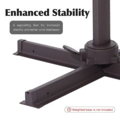 SunShade Deluxe 11 Ft. Square Cantilever Umbrella Heavy-Duty 360° Rotation Patio Umbrella In Pumpkin -Jearey cantilever umbrellas djfx11 og 44 1000