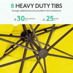 SunShade Deluxe 11 Ft. Square Cantilever Umbrella With Cover Heavy-Duty 360° Rotation Patio Umbrella In Yellow 13 SunShade Deluxe 11 Ft. Square Cantilever Umbrella With Cover Heavy-Duty 360° Rotation Patio Umbrella In Yellow -Jearey cantilever umbrellas djfx11 ye 4f 1000