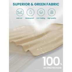 Deluxe Square Aluminum 10 Ft. X 10 Ft. Large Curvy Cantilever Outdoor Patio Umbrella With Cover In Beige -Jearey cantilever umbrellas fgwt10 beige 1d 1000