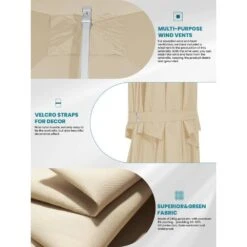 Deluxe Square Aluminum 10 Ft. X 10 Ft. Large Curvy Cantilever Outdoor Patio Umbrella With Cover In Beige -Jearey cantilever umbrellas fgwt10 beige a0 1000