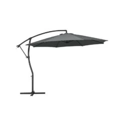 Deluxe Square Aluminum 10 Ft. X 10 Ft. Large Curvy Cantilever Outdoor Patio Umbrella With Cover In Gray