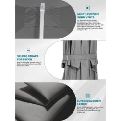 Deluxe Square Aluminum 10 Ft. X 10 Ft. Large Curvy Cantilever Outdoor Patio Umbrella With Cover In Gray -Jearey cantilever umbrellas fgwt10 gray a0 1000