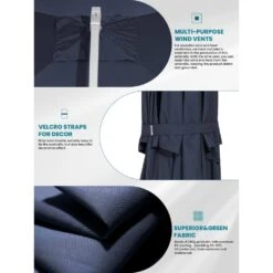 Deluxe Square Aluminum 10 Ft. X 10 Ft. Large Curvy Cantilever Outdoor Patio Umbrella With Cover In Navy -Jearey cantilever umbrellas fgwt10 navy a0 1000