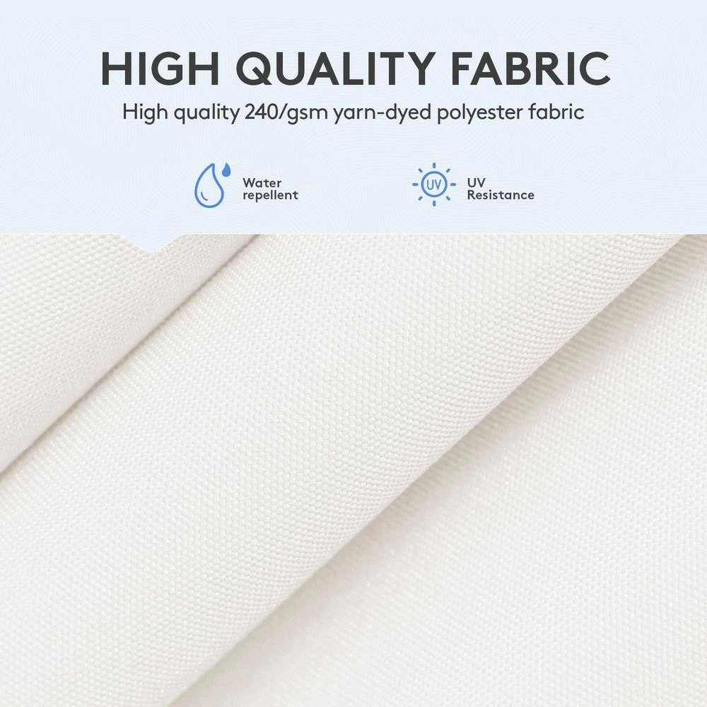 11 Ft. Square Cantilever Umbrella Patio Rotation Outdoor Umbrella With Cover In Off-White 7 11 Ft. Square Cantilever Umbrella Patio Rotation Outdoor Umbrella With Cover In Off-White - Image 7