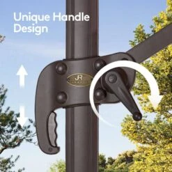 12 Ft. X 12 Ft. Square Outdoor Cantilever Umbrella Patio 2-Tier Top Rotation Umbrella With Cover In Red -Jearey cantilever umbrellas lk12fx hd red c3 1000