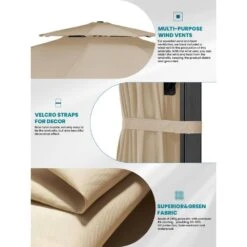 10 Ft. 2-Tier Height Adjustable Patio Cantilever Umbrella With Cover In Beige -Jearey cantilever umbrellas lk9 beige 66 1000