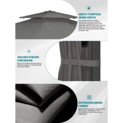 10 Ft. 2-Tier Height Adjustable Patio Cantilever Umbrella With Cover In Gray -Jearey cantilever umbrellas lk9 gray 66 1000