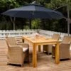 10 Ft. 2-Tier Height Adjustable Patio Cantilever Umbrella With Cover In Navy