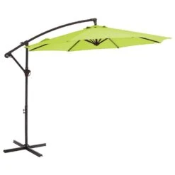Curvy 10 Ft. Steel Large Cantilever Patio Umbrella With Cross Base In Apple Green -Jearey cantilever umbrellas s 10xjs agreen e1 1000