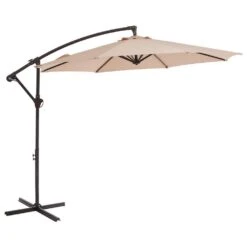 Curvy 10 Ft. Steel Large Cantilever Patio Umbrella With Cross Base In Beige -Jearey cantilever umbrellas s 10xjs beige e1 1000